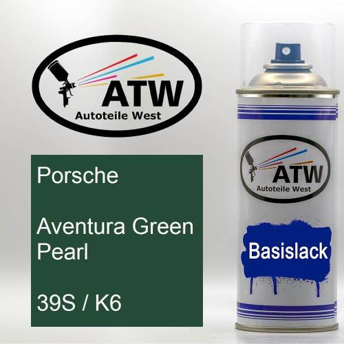 Porsche, Aventura Green Pearl, 39S / K6: 400ml Sprühdose, von ATW Autoteile West.